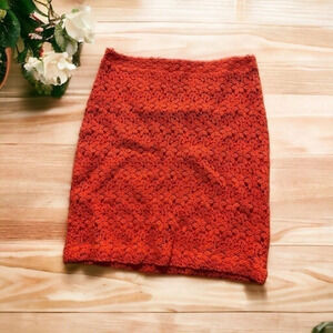 Forever 21 Mini skirt Orange with crotchet details